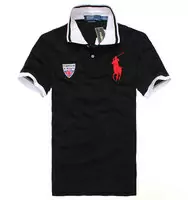 2013 polo ralph lauren t-shirt high neck hommes respirant cotton italy pl8010 black red